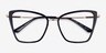 Jacqueline Black Gold AcetateEyeglass Frames from EyeBuyDirect, Closed View