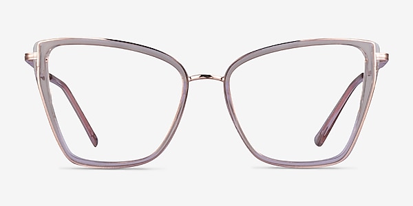Jacqueline Clear Champagne Rose Gold Acetate Eyeglass Frames