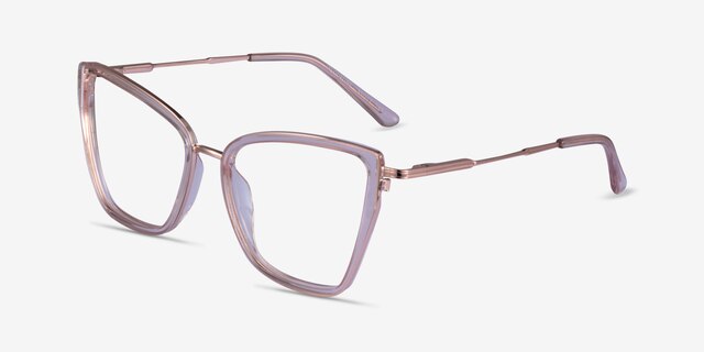 Jacqueline Clear Champagne Rose Gold AcetateEyeglass Frames from EyeBuyDirect, Angle View