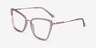 Jacqueline Clear Champagne Rose Gold AcetateEyeglass Frames from EyeBuyDirect, Angle View