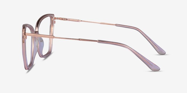 Jacqueline Clear Champagne Rose Gold AcetateEyeglass Frames from EyeBuyDirect, Side View