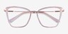 Jacqueline Clear Champagne Rose Gold AcetateEyeglass Frames from EyeBuyDirect, Closed View