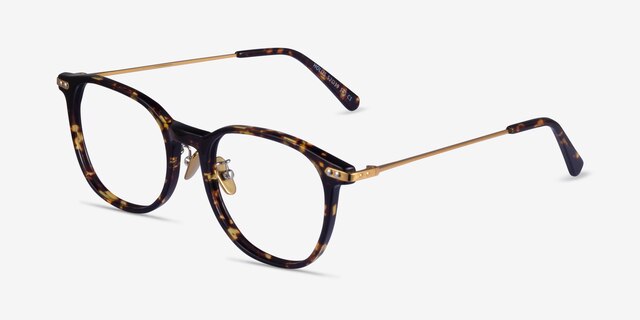 Hollis Tortoise Gold AcétateMontures de lunettes de vue d'EyeBuyDirect, Vue d'Angle