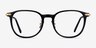 Hollis Black Gold AcetateEyeglass Frames from EyeBuyDirect, Front View