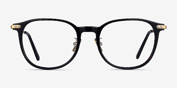 Hollis Black Gold Acetate Eyeglass Frames