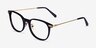 Hollis Black Gold AcetateEyeglass Frames from EyeBuyDirect, Angle View