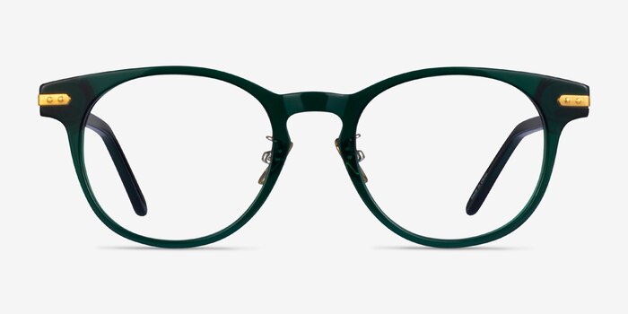 Hathaway Clear Green Gold Acetate Eyeglass Frames from EyeBuyDirect