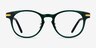 Hathaway Green &Gold AcetateEyeglass Frames from EyeBuyDirect, Front View