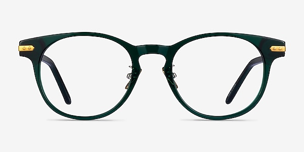 Hathaway Clear Green Gold Acetate Eyeglass Frames