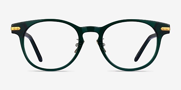 Hathaway Clear Green Gold Acetate Eyeglass Frames