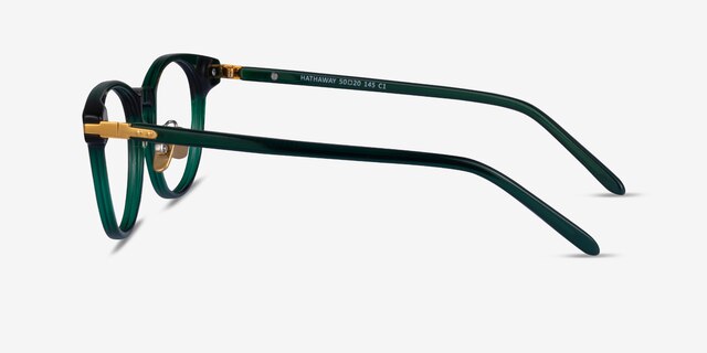 Hathaway Green &Gold AcetateEyeglass Frames from EyeBuyDirect, Side View