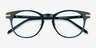 Hathaway Green &Gold AcetateEyeglass Frames from EyeBuyDirect, Closed View