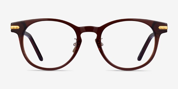 Hathaway Clear Brown Gold Acetate Eyeglass Frames