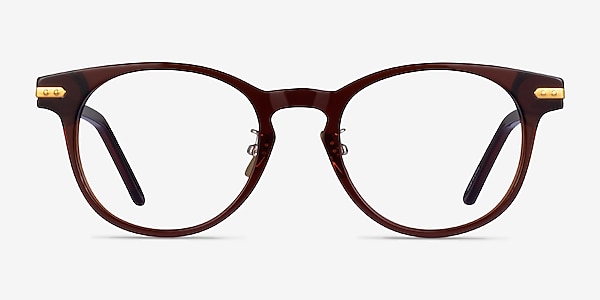 Hathaway Clear Brown Gold Acetate Eyeglass Frames