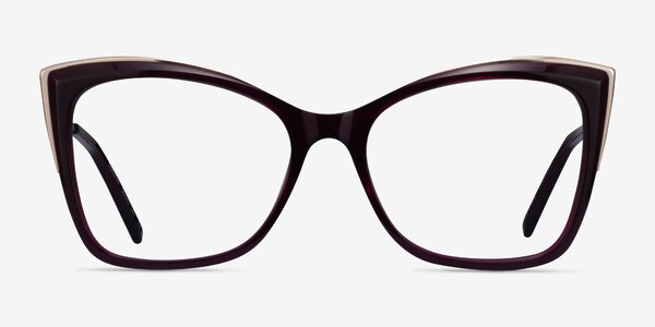Dorothy Clear Purple Gold Acétate Montures de lunettes de vue