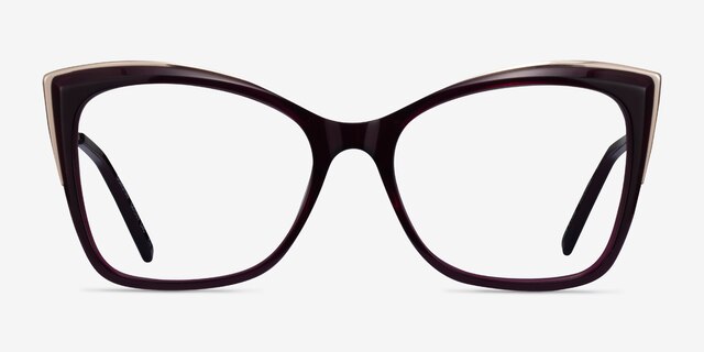 Dorothy Clear Purple Gold AcetateEyeglass Frames from EyeBuyDirect, Front View