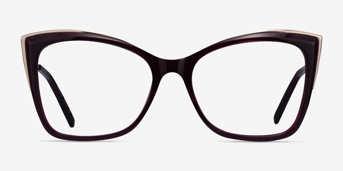 Dorothy Clear Purple Gold Acetate Eyeglass Frames from EyeBuyDirect