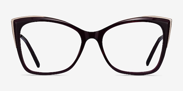 Dorothy Clear Purple Gold Acetate Eyeglass Frames