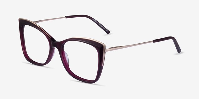 Dorothy Clear Purple Gold AcetateEyeglass Frames from EyeBuyDirect, Angle View