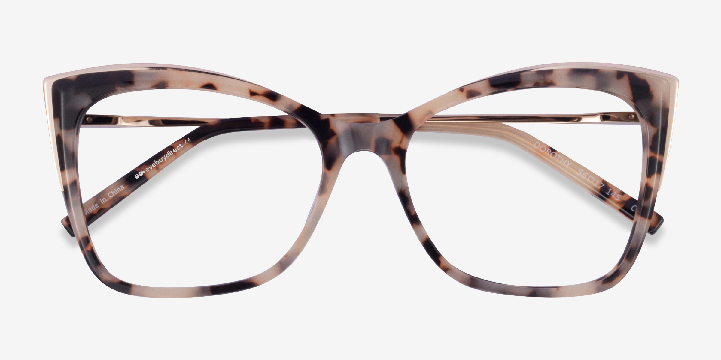 Dorothy Cat Eye Ivory Tortoise Gold Glasses for Women | Eyebuydirect Canada
