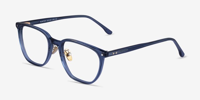 Hunter Clear Blue AcetateEyeglass Frames from EyeBuyDirect, Angle View