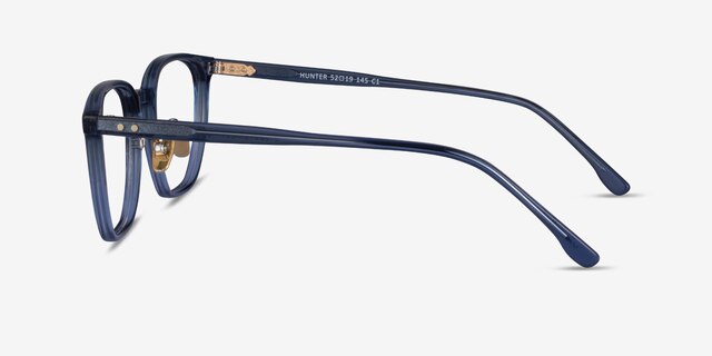 Hunter Clear Blue AcetateEyeglass Frames from EyeBuyDirect, Side View