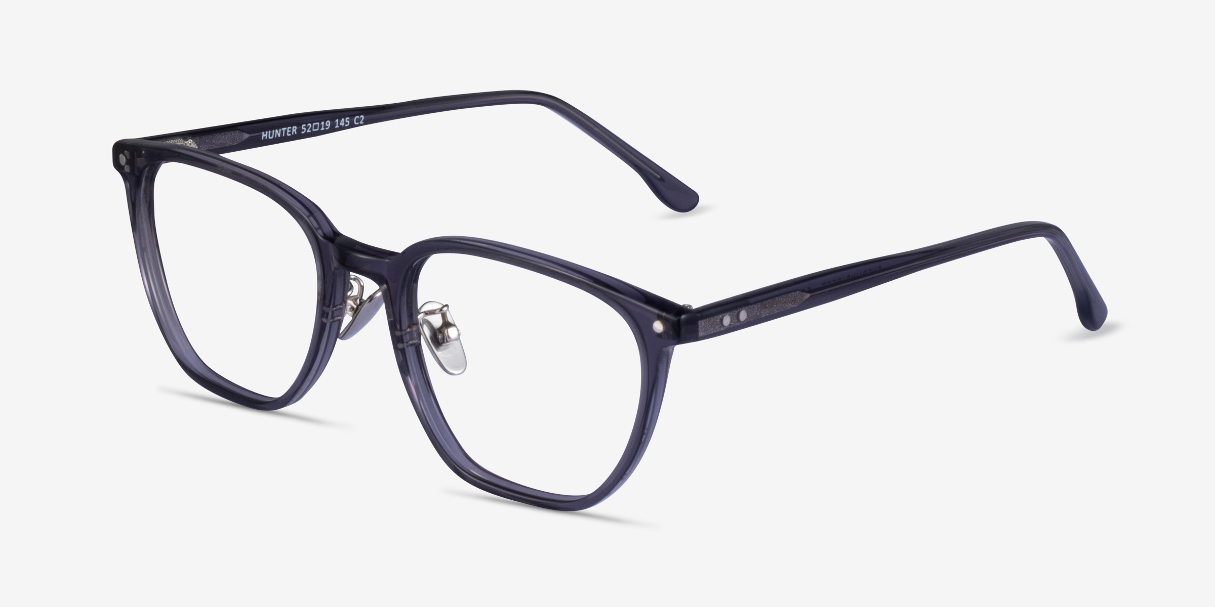 Hunter Rectangle Clear Gray Full Rim Eyeglasses Eyebuydirect