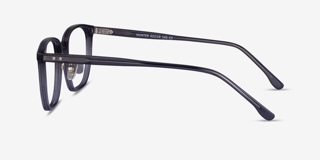 Hunter Clear Gray AcetateEyeglass Frames from EyeBuyDirect, Side View