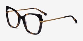 Delancey Tortoise Gold Acétate Montures de lunettes de vue d'EyeBuyDirect, Vue d'Angle