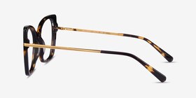 Delancey Tortoise Gold Acétate Montures de lunettes de vue d'EyeBuyDirect, Vue de Côté