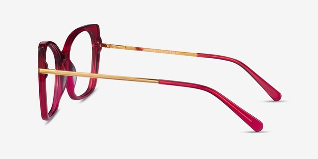 Delancey Clear Pink Gold AcetateEyeglass Frames from EyeBuyDirect, Side View