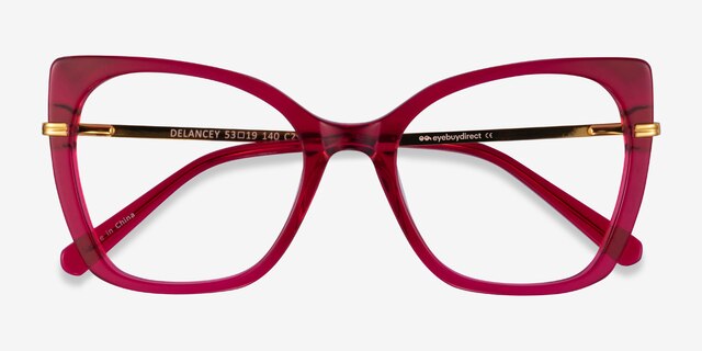 Delancey Clear Pink Gold AcetateEyeglass Frames from EyeBuyDirect, Closed View