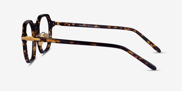 Quentin Tortoise Gold AcetateEyeglass Frames from EyeBuyDirect, Side View