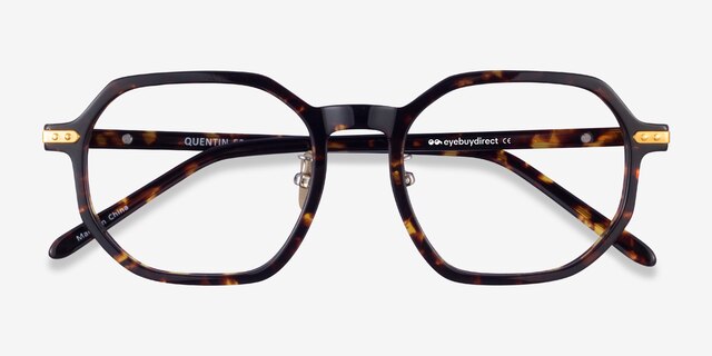 Quentin Tortoise Gold AcetateEyeglass Frames from EyeBuyDirect, Closed View
