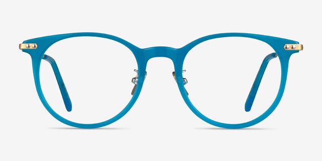 Francene Aqua Gold AcetateEyeglass Frames from EyeBuyDirect, Front View