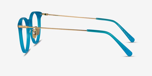 Francene Aqua Gold AcetateEyeglass Frames from EyeBuyDirect, Side View