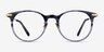 Francene Gray Striped Gold AcetateEyeglass Frames from EyeBuyDirect, Front View