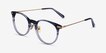 Francene Gray Striped Gold AcetateEyeglass Frames from EyeBuyDirect, Angle View
