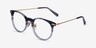 Francene Gray Striped Gold AcetateEyeglass Frames from EyeBuyDirect, Angle View