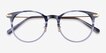 Francene Gray Striped Gold AcetateEyeglass Frames from EyeBuyDirect, Closed View
