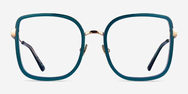 Margot Teal Gold Acétate Montures de lunettes de vue