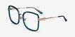 Margot Teal Gold AcetateEyeglass Frames from EyeBuyDirect, Angle View