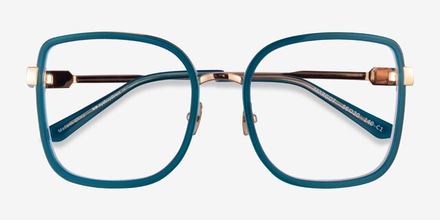 Margot Teal Gold AcetateEyeglass Frames from EyeBuyDirect, Closed View