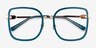 Margot Teal Gold AcetateEyeglass Frames from EyeBuyDirect, Closed View