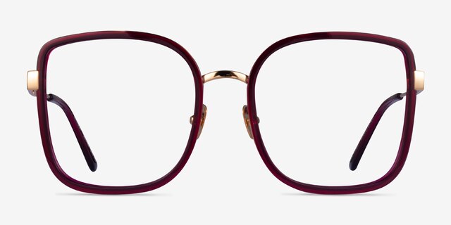 Margot Red Gold AcetateEyeglass Frames from EyeBuyDirect, Front View