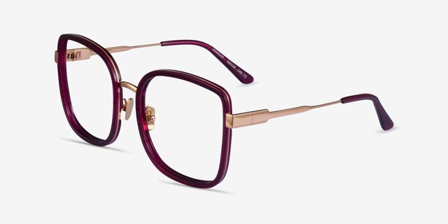 Margot Red Gold AcetateEyeglass Frames from EyeBuyDirect, Angle View