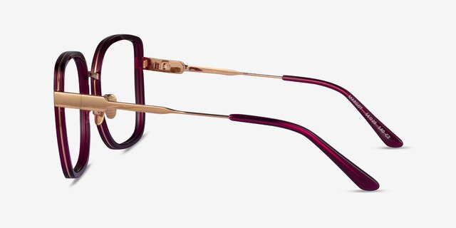 Margot Red Gold AcetateEyeglass Frames from EyeBuyDirect, Side View