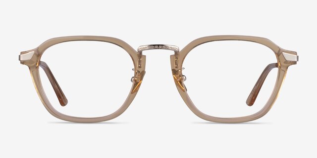 Baxter Clear Yellow Light Gold AcetateEyeglass Frames from EyeBuyDirect, Front View