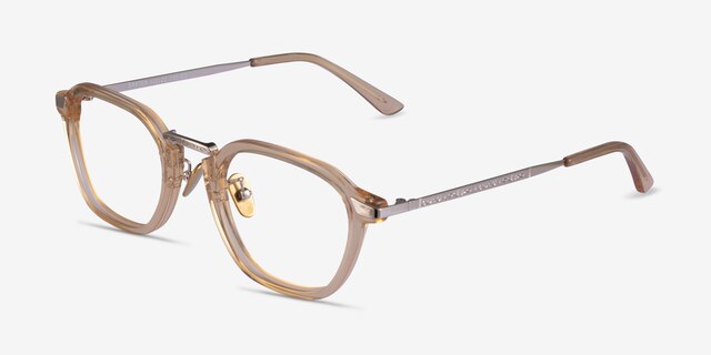 Baxter Clear Yellow Light Gold AcetateEyeglass Frames from EyeBuyDirect, Angle View