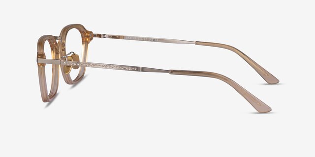 Baxter Clear Yellow Light Gold AcetateEyeglass Frames from EyeBuyDirect, Side View